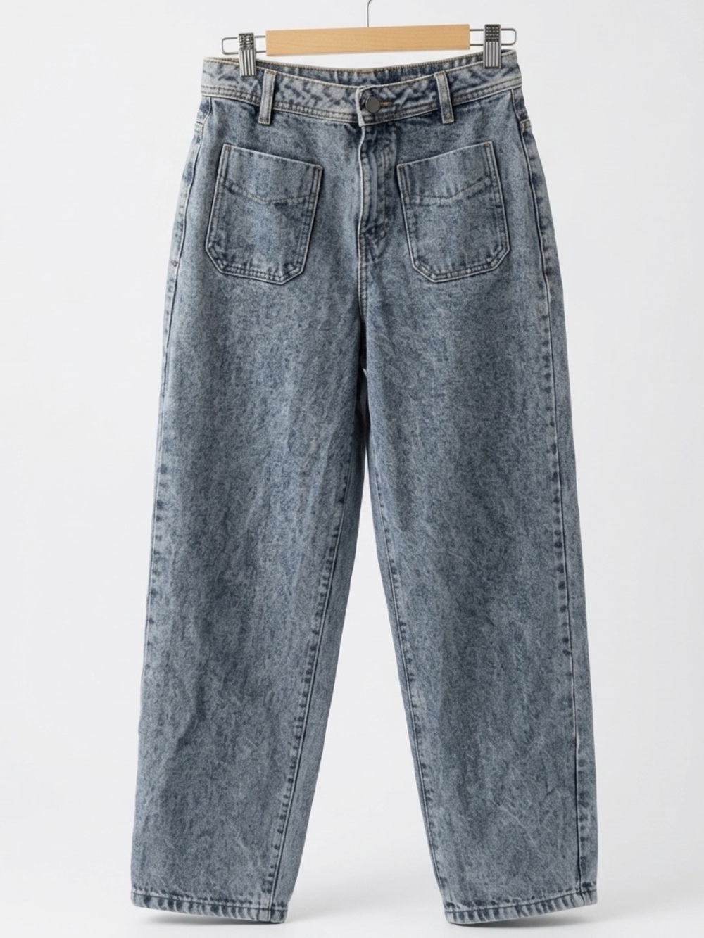Noisy May Acid Wash High Waist /  Wide Leg Jeans -  Light Blue *NEW*